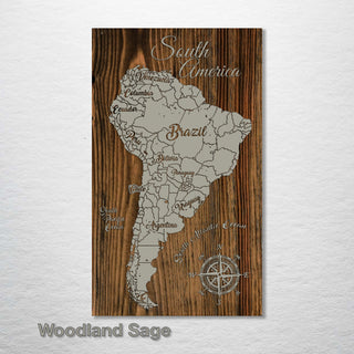 South America Whimsical Map - Fire & Pine