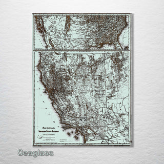 Historic Map of the Southern Pacific Railroad - Fire & Pine