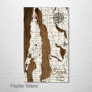 Torch Lake, Michigan Street Map - Fire & Pine