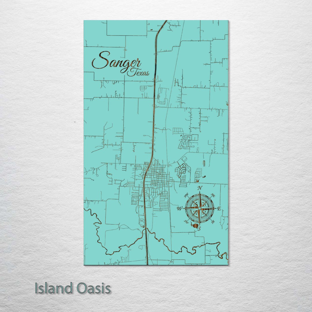 Sanger, Texas Street Map