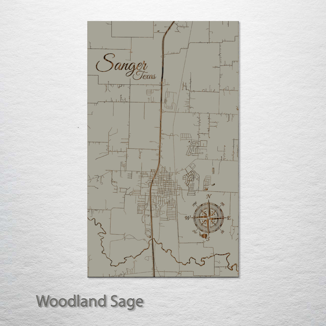 Sanger, Texas Street Map