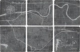 Topeka, Kansas Square Slate Coaster