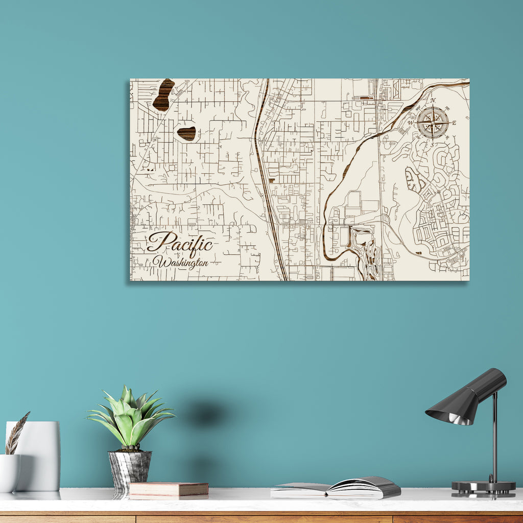 Pacific, Washington Street Map – Fire & Pine