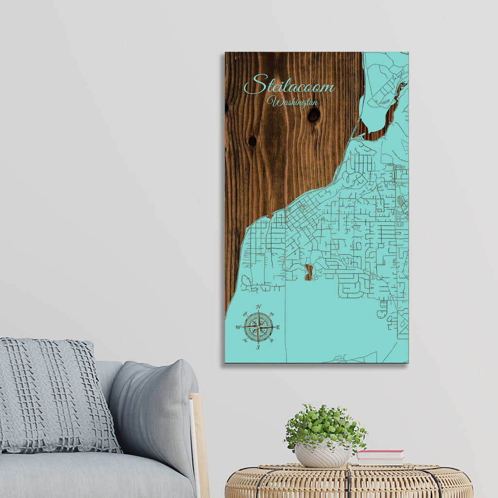 Steilacoom, Washington Street Map Fire & Pine