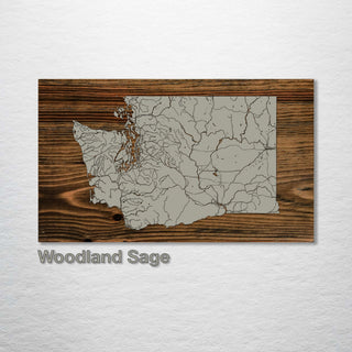 Washington Isolated Map - Fire & Pine