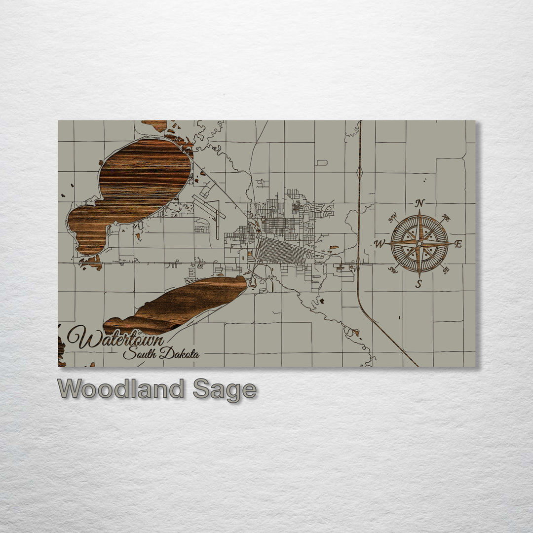 Watertown, South Dakota Street Map - Fire & Pine