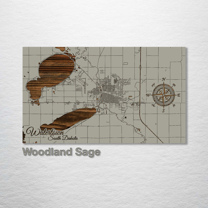 Watertown, South Dakota Street Map - Fire & Pine