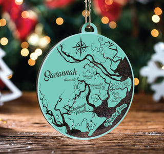 Exclusive - Wormsloe Savannah, GA Engraved Ornament (Gold)