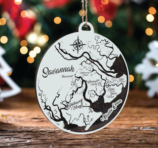 Exclusive - Wormsloe Savannah, GA Engraved Ornament (Gold)
