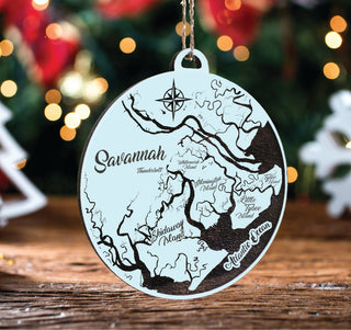 Exclusive - Wormsloe Savannah, GA Engraved Ornament (Gold)
