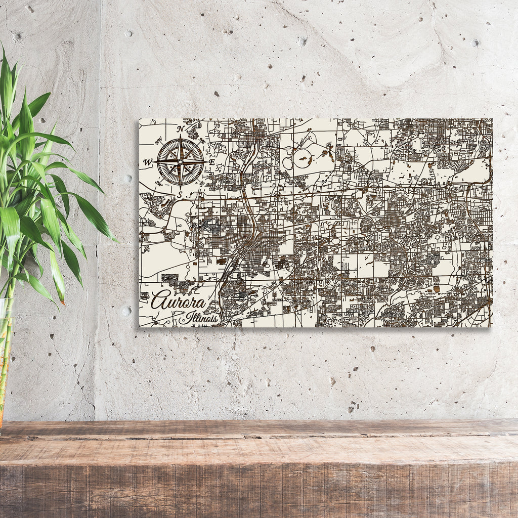 Aurora, Illinois Street Map – Fire & Pine