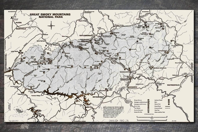 Great Smoky Mountains Map 1980 - Fire & Pine