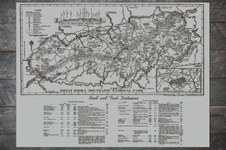Great Smoky Mountains Road & Trail Distances 1940 - Fire & Pine