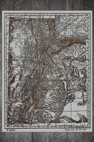 Indexed Map of Utah 1876 - Fire & Pine