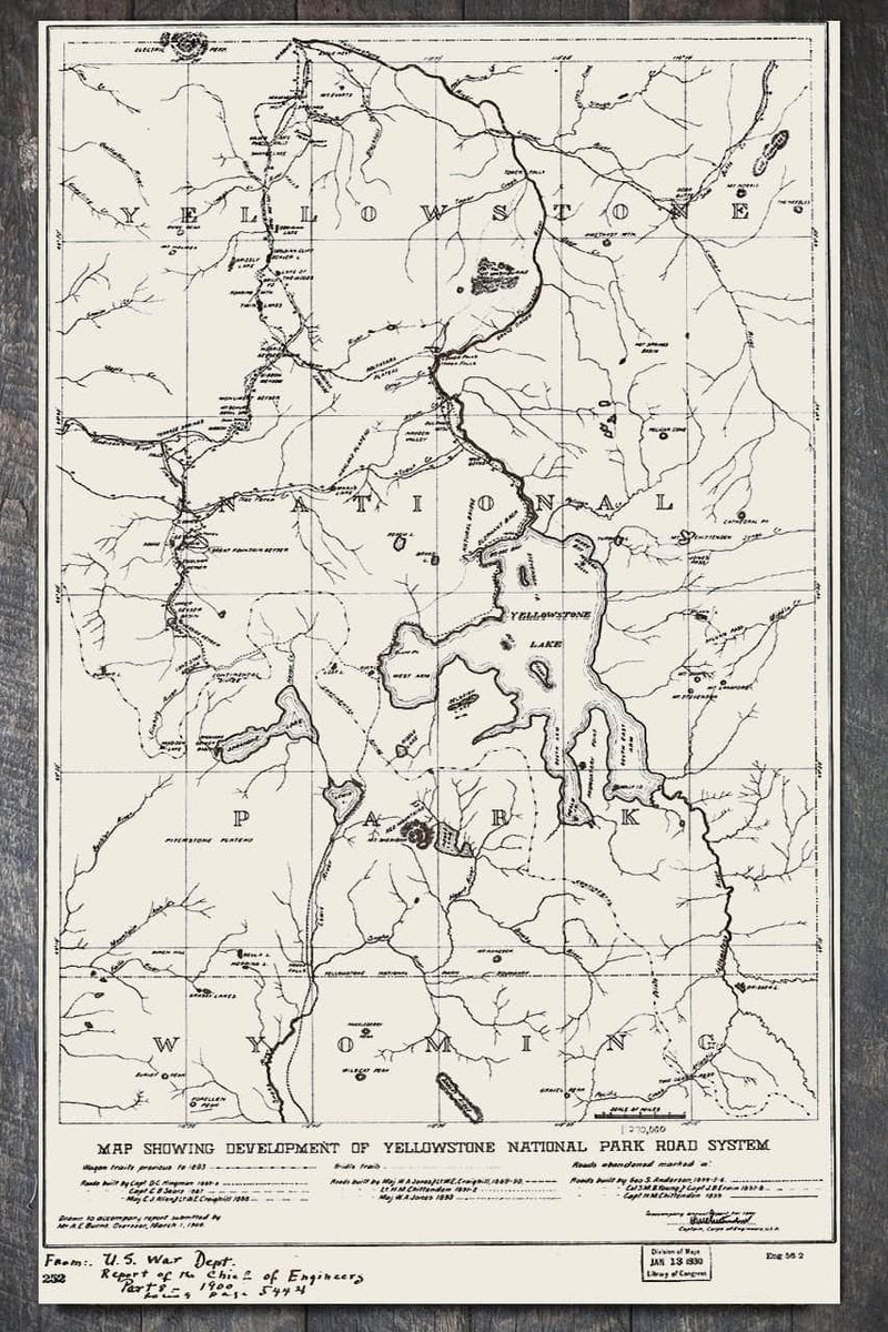 Yellowstone National Park Road System 1930 - Fire & Pine