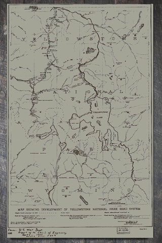 Yellowstone National Park Road System 1930 - Fire & Pine