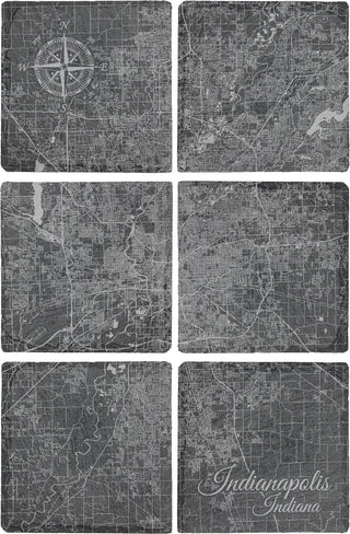 Indianapolis, Indiana Square Slate Coaster